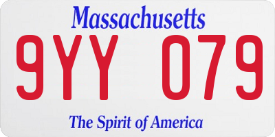 MA license plate 9YY079