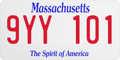 MA license plate 9YY101