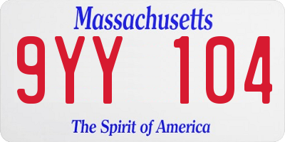 MA license plate 9YY104