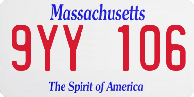 MA license plate 9YY106