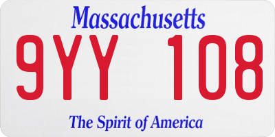 MA license plate 9YY108
