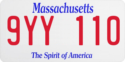 MA license plate 9YY110