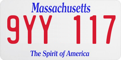 MA license plate 9YY117