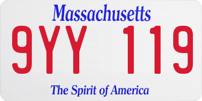 MA license plate 9YY119