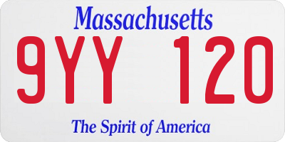 MA license plate 9YY120