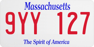 MA license plate 9YY127