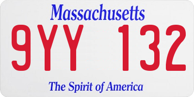 MA license plate 9YY132