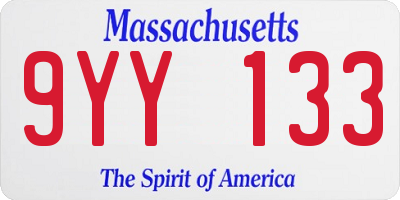 MA license plate 9YY133