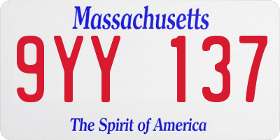 MA license plate 9YY137