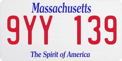 MA license plate 9YY139