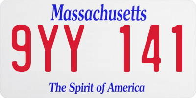 MA license plate 9YY141