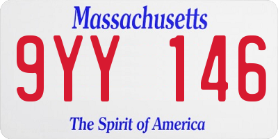 MA license plate 9YY146