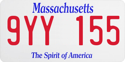 MA license plate 9YY155