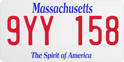 MA license plate 9YY158