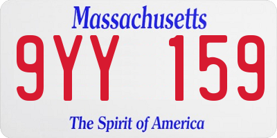 MA license plate 9YY159