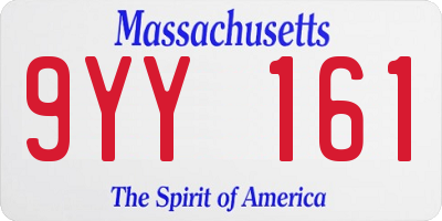 MA license plate 9YY161