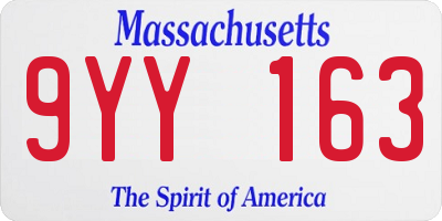 MA license plate 9YY163