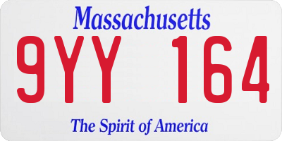 MA license plate 9YY164