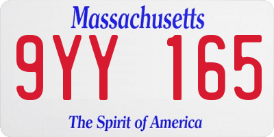 MA license plate 9YY165