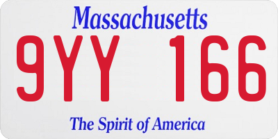 MA license plate 9YY166