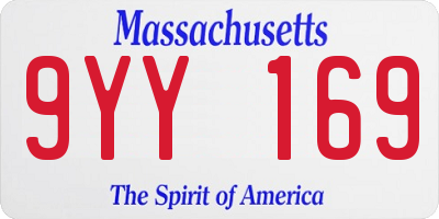 MA license plate 9YY169