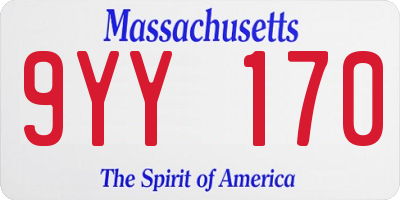 MA license plate 9YY170