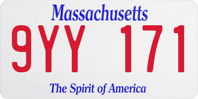 MA license plate 9YY171