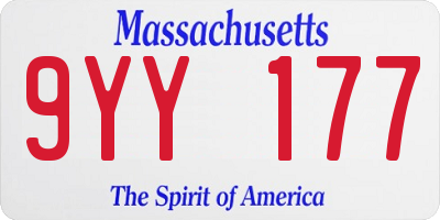 MA license plate 9YY177