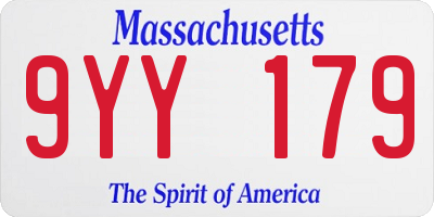 MA license plate 9YY179