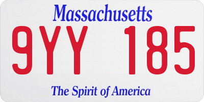 MA license plate 9YY185