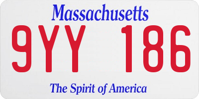 MA license plate 9YY186