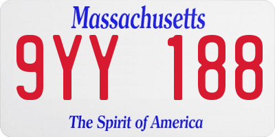 MA license plate 9YY188