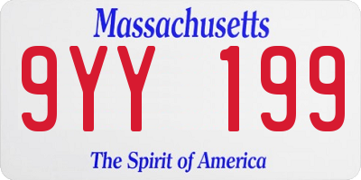 MA license plate 9YY199