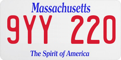 MA license plate 9YY220