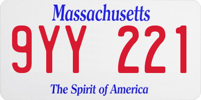 MA license plate 9YY221