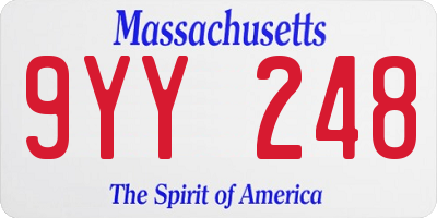 MA license plate 9YY248