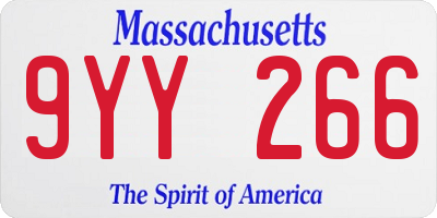MA license plate 9YY266