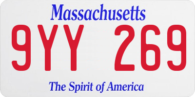 MA license plate 9YY269