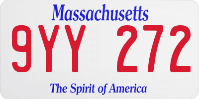 MA license plate 9YY272