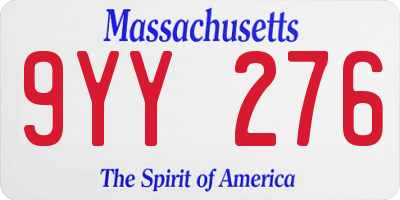 MA license plate 9YY276