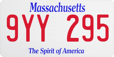 MA license plate 9YY295