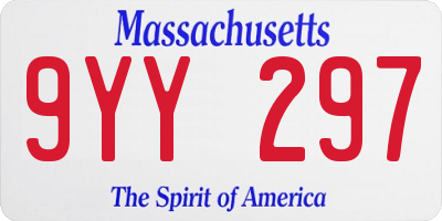 MA license plate 9YY297