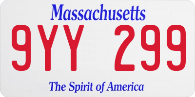 MA license plate 9YY299