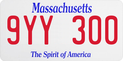 MA license plate 9YY300