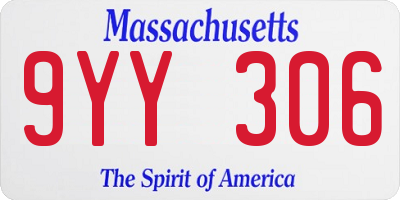 MA license plate 9YY306
