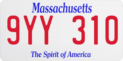 MA license plate 9YY310
