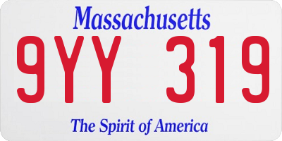 MA license plate 9YY319