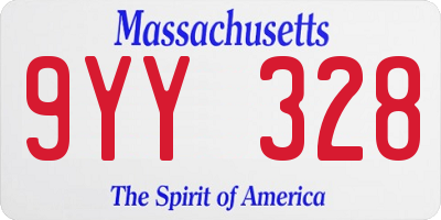 MA license plate 9YY328