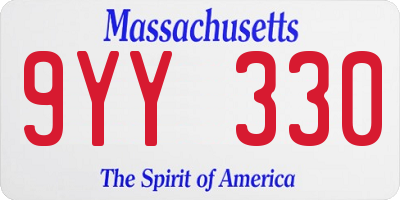 MA license plate 9YY330