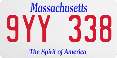 MA license plate 9YY338